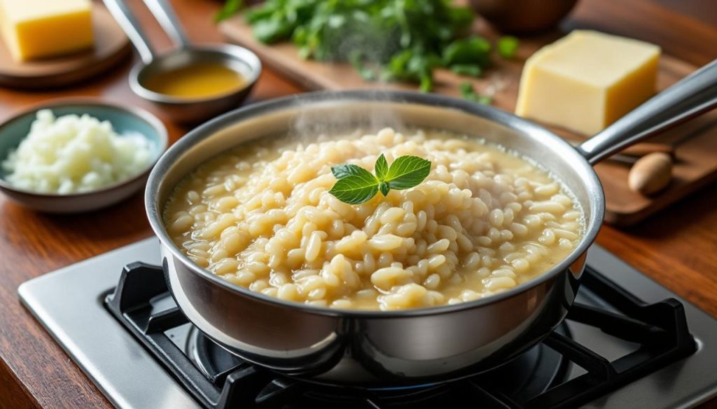 découvrez nos astuces simples pour préparer un risotto crémeux parfait, en maîtrisant la cuisson du riz arborio à chaque étape.
