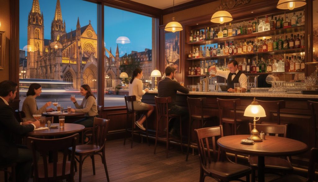 découvrez un bar chaleureux situé au cœur du quartier, à deux pas de la cathédrale, pour profiter d'une ambiance conviviale et d'un service accueillant.