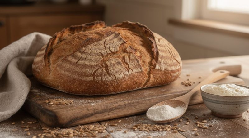 découvrez notre recette maison facile pour un pain complet croustillant au levain naturel, parfait pour un goûter sain et gourmand.