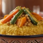 Recette traditionnelle de couscous marocain aux légumes et pois chiches découvrez notre recette traditionnelle marocaine de couscous aux légumes et pois chiches, un plat savoureux et authentique à préparer facilement chez vous.