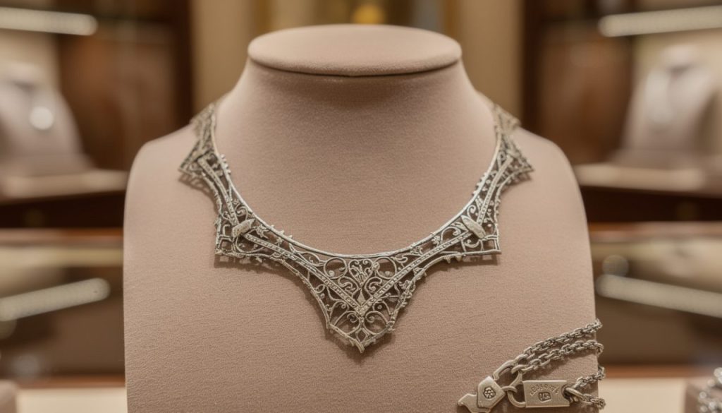 découvrez comment identifier un collier vintage authentique en bijouterie grâce à nos conseils d'experts et apprenez à reconnaître les caractéristiques uniques des bijoux d'époque.